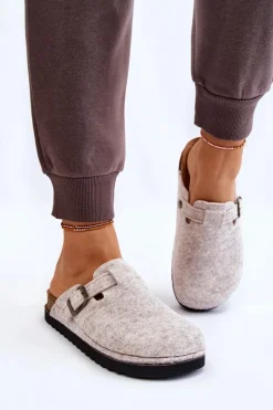 Online INBLU Damskie Papcie Klapki Profilaktyczne DJ-07-002 Beżowe