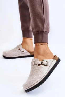 Online INBLU Damskie Papcie Klapki Profilaktyczne DJ-07-002 Beżowe