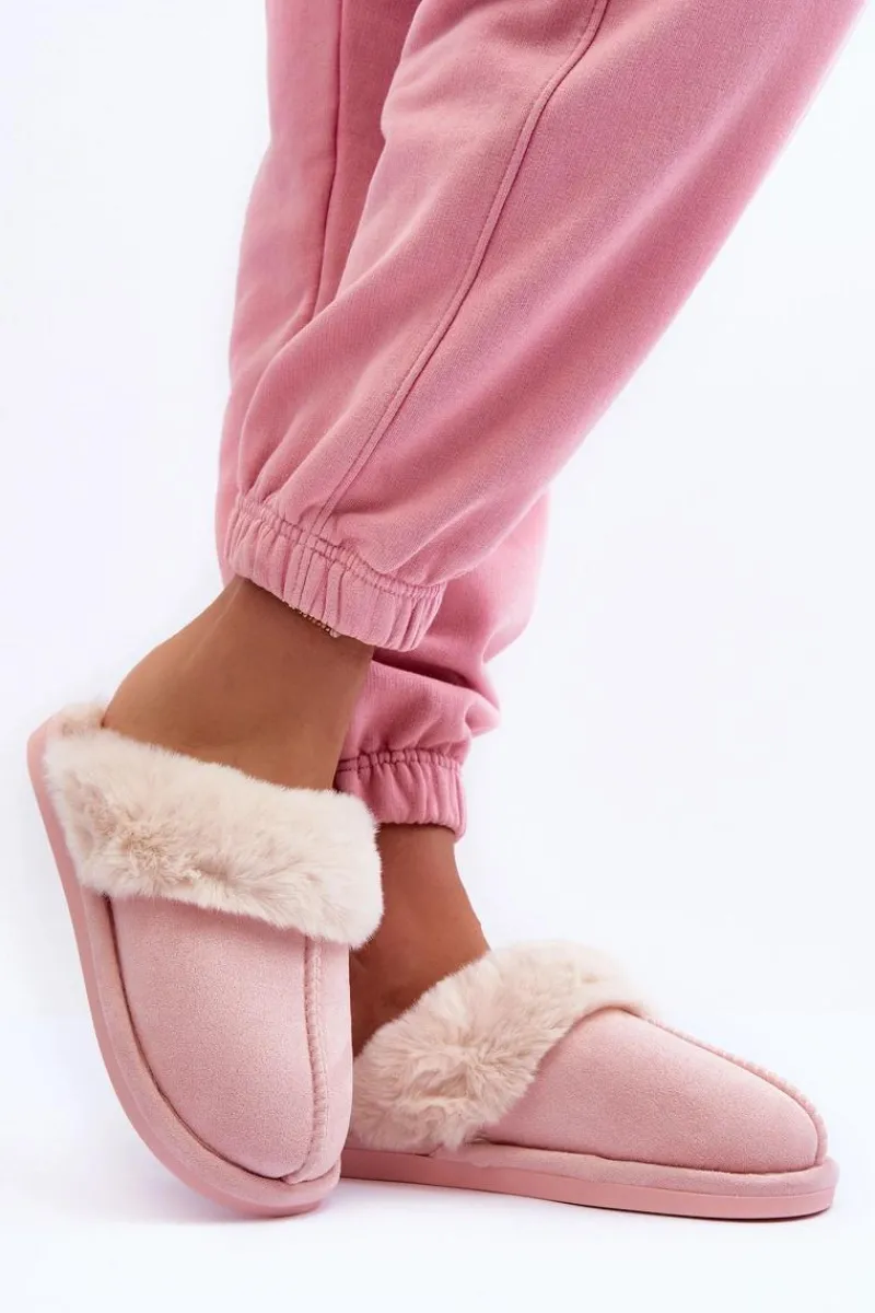 Hot Boto Damskie Papcie Klapki z Futerkiem Różowe Pinky Różowy