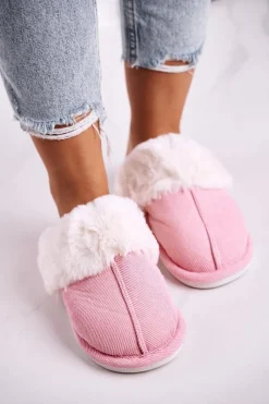 Kapcie Klasyczne|Klapki Z Futerkiem></noscript>Boto Damskie Papcie Klapki z Futerkiem Różowe Homely