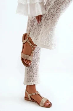 Sandały Płaskie><noscript><img width=