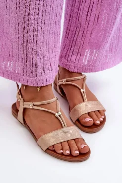 Sandały Płaskie><noscript><img width=