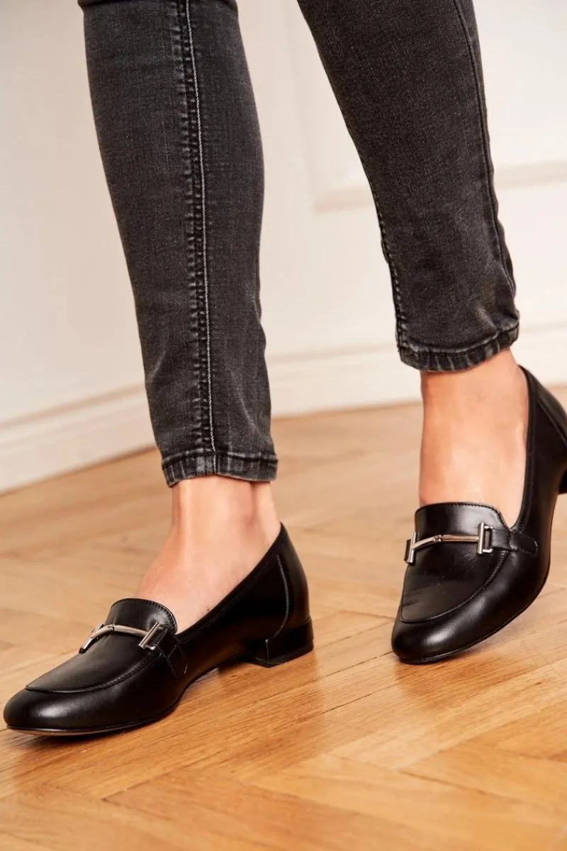 Outlet Damskie Półbuty Czarne 2121 Damskie Półbuty Skórzane|Mokasyny Damskie Skórzane