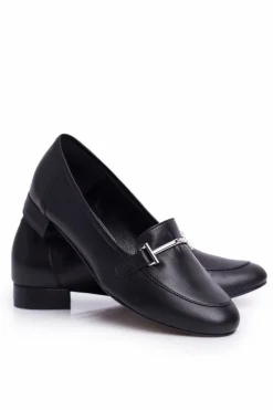 Outlet Damskie Półbuty Czarne 2121 Damskie Półbuty Skórzane|Mokasyny Damskie Skórzane