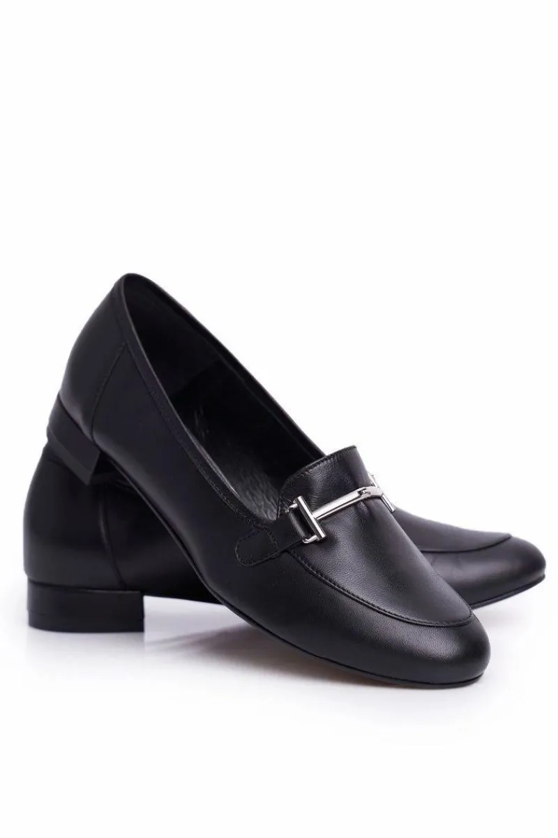 Outlet Damskie Półbuty Czarne 2121 Damskie Półbuty Skórzane|Mokasyny Damskie Skórzane