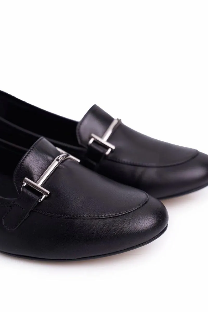 Outlet Damskie Półbuty Czarne 2121 Damskie Półbuty Skórzane|Mokasyny Damskie Skórzane