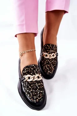 Hot Damskie Półbuty Lakierowane Loafery Czarne 4099B-01 Damskie Półbuty Lakierowane|Półbuty Skórzane