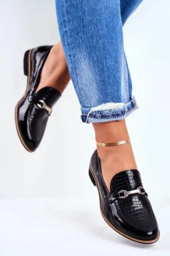 Best Maciejka Damskie Półbuty Lakierowane Loafery Czarne 4099A-01/00-1