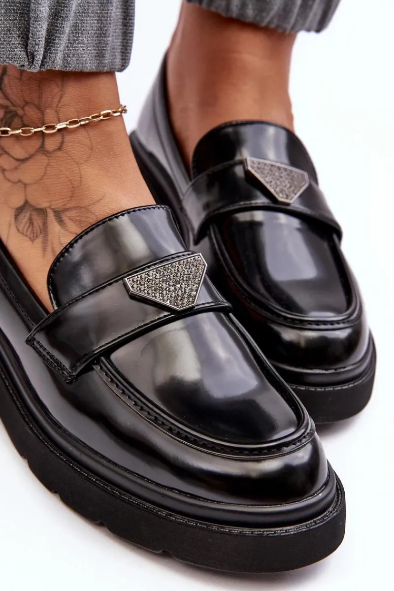 Loafersy Damskie|Mokasyny Płaskie>Boto Damskie Półbuty Mokasyny Na Płaskim Obcasie Czarne Venla