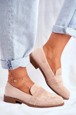 Best Boto Damskie Półbuty Zamszowe Beżowe Cintra