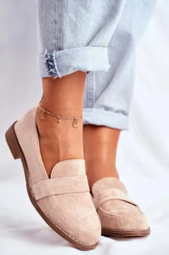 Best Boto Damskie Półbuty Zamszowe Beżowe Cintra