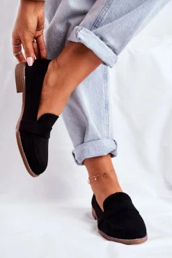 New Boto Damskie Półbuty Zamszowe Czarne Cintra