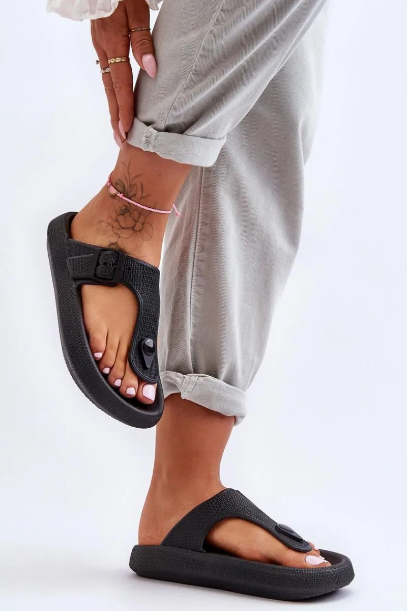 Sale Boto Damskie Piankowe Japonki Czarne Apolla