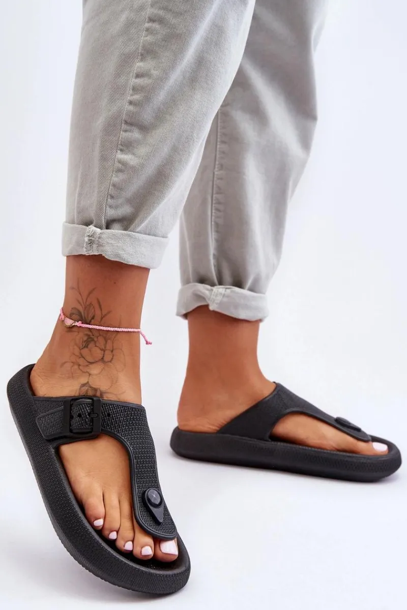 Sale Boto Damskie Piankowe Japonki Czarne Apolla