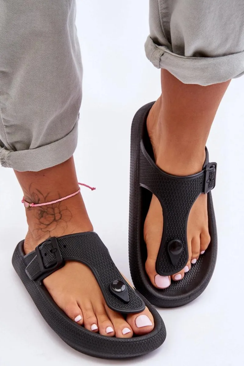 Sale Boto Damskie Piankowe Japonki Czarne Apolla