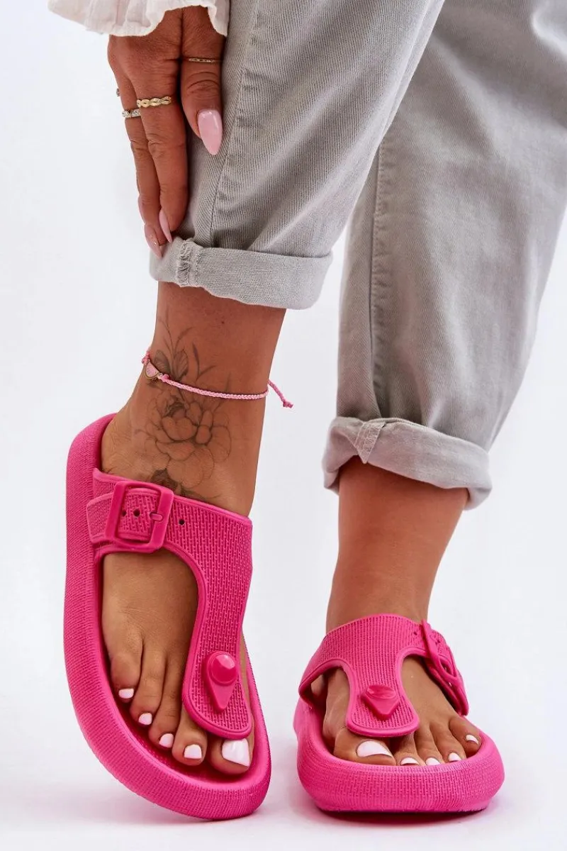 Klapki Damskie Japonki|Klapki Na Platformie>Boto Damskie Piankowe Japonki Fuksja Apolla