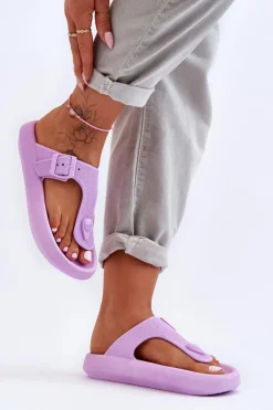 Klapki Damskie Japonki|Klapki Na Platformie>Boto Damskie Piankowe Japonki Fioletowe Apolla