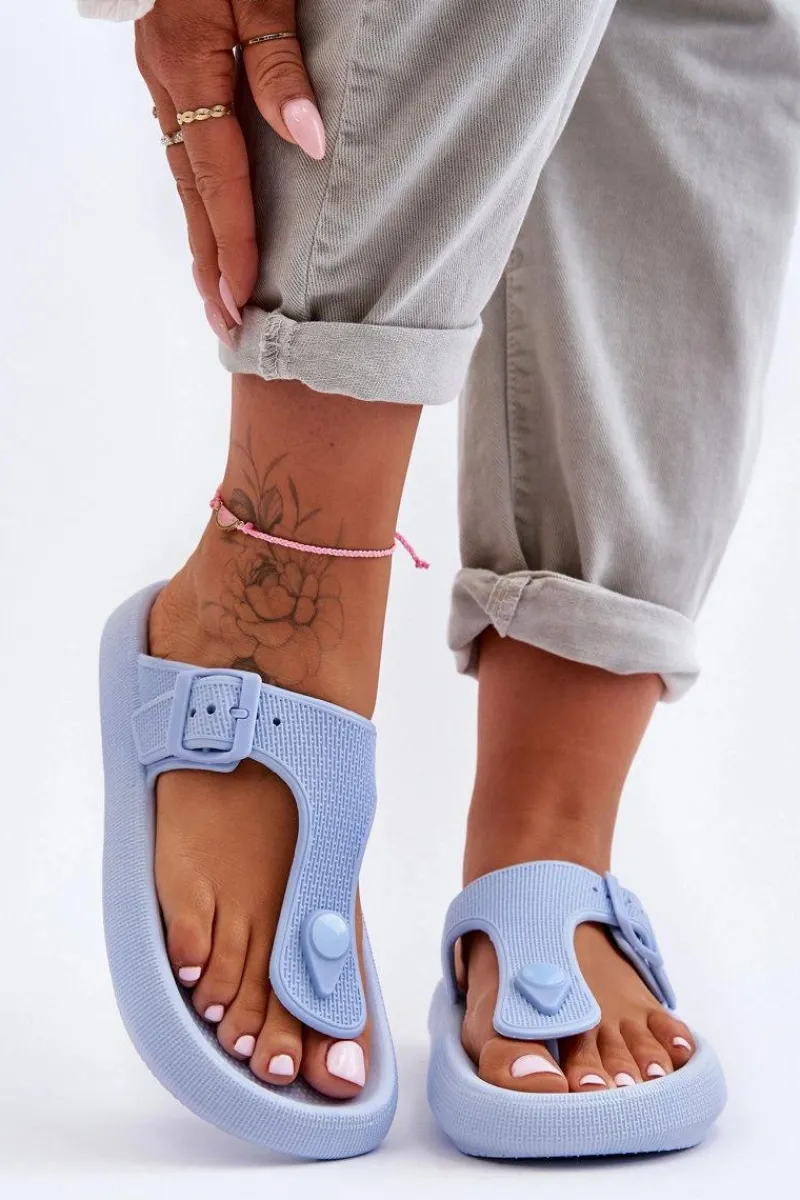 Outlet Damskie Piankowe Japonki Niebieskie Apolla Damskie Klapki Damskie Japonki|Klapki Na Platformie