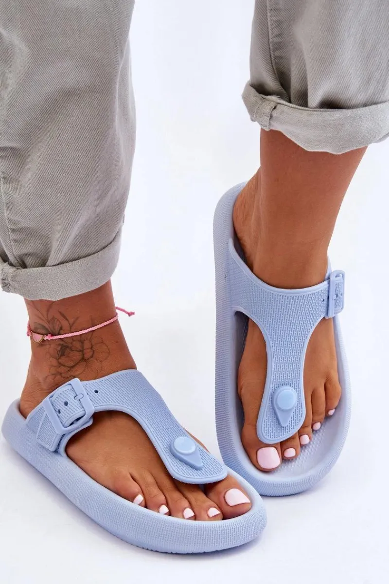 Outlet Damskie Piankowe Japonki Niebieskie Apolla Damskie Klapki Damskie Japonki|Klapki Na Platformie
