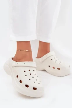 Klapki Basenowe|Klapki Damskie Klasyczne>Boto Damskie Piankowe Klapki Białe Elisra