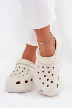 Klapki Basenowe|Klapki Damskie Klasyczne>Boto Damskie Piankowe Klapki Białe Elisra