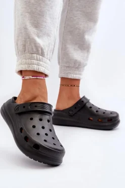 Outlet Boto Damskie Piankowe Klapki Czarne Ilariana Czarny