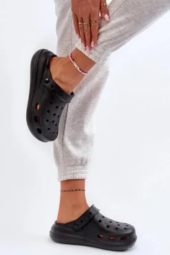 Outlet Boto Damskie Piankowe Klapki Czarne Ilariana Czarny