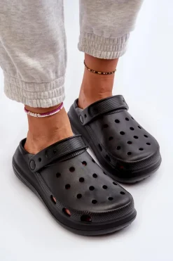 Outlet Boto Damskie Piankowe Klapki Czarne Ilariana Czarny