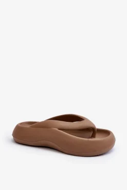 Best Boto Damskie Piankowe Klapki Japonki Khaki Roux