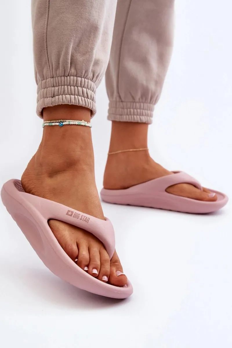 Online Damskie Piankowe Klapki Japonki Big Star NN274A650 Różowe Damskie Klapki Damskie Big Star|Klapki Basenowe
