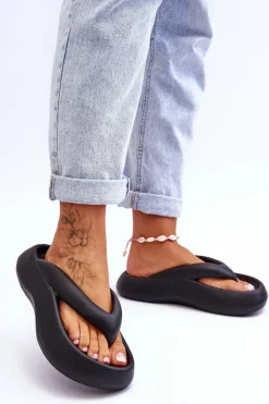 Sale Damskie Piankowe Klapki Japonki Czarne Roux Damskie Klapki Basenowe|Klapki Damskie Japonki