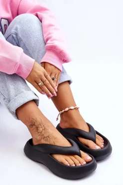 Sale Damskie Piankowe Klapki Japonki Czarne Roux Damskie Klapki Basenowe|Klapki Damskie Japonki