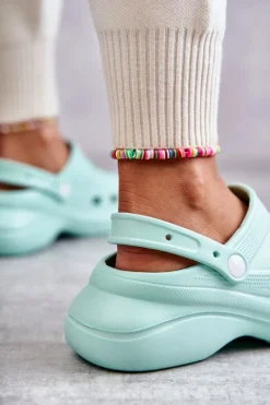 New Damskie Piankowe Klapki Kroksy Miętowe Coline Damskie Klapki Basenowe|Klapki Damskie Klasyczne