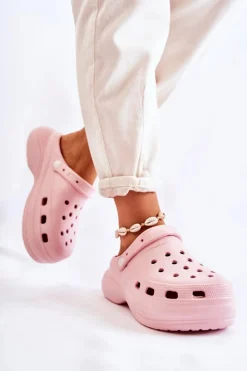Damskie Piankowe Klapki Kroksy Różowe Coline Damskie Klapki Basenowe|Klapki Damskie Klasyczne