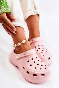 Damskie Piankowe Klapki Kroksy Różowe Coline Damskie Klapki Basenowe|Klapki Damskie Klasyczne