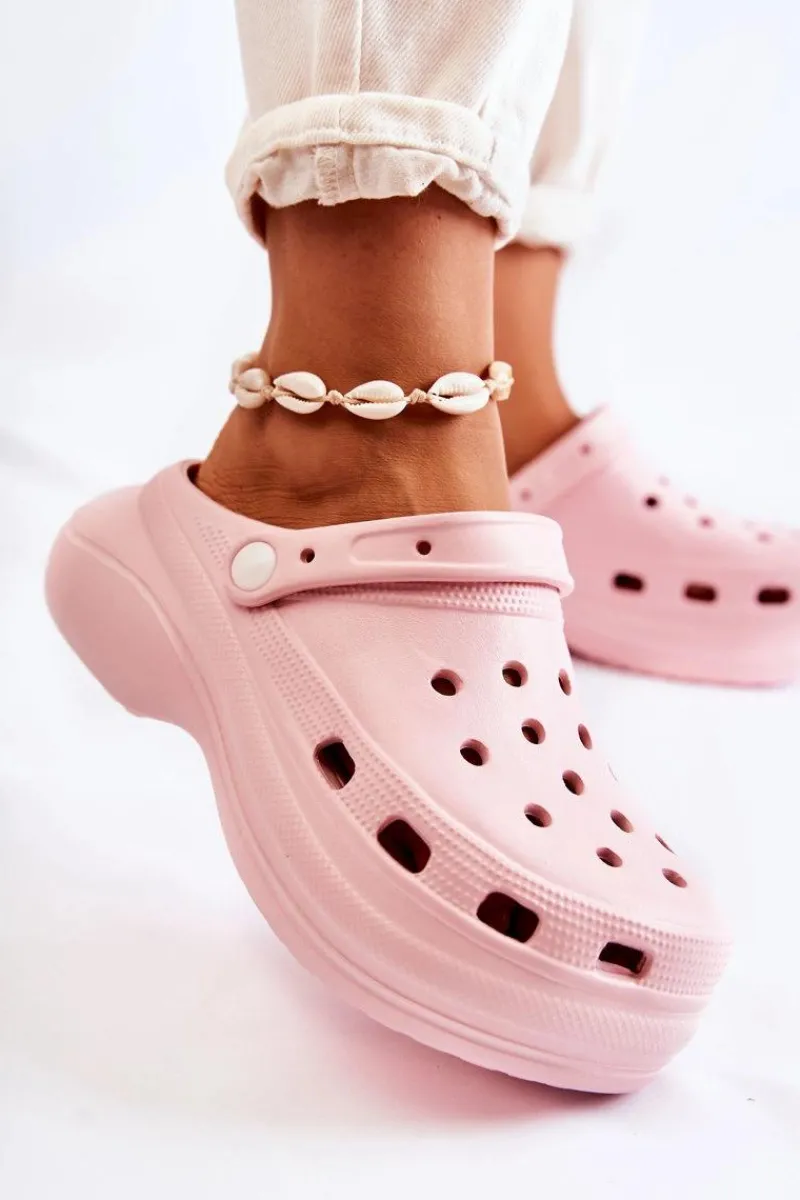 Damskie Piankowe Klapki Kroksy Różowe Coline Damskie Klapki Basenowe|Klapki Damskie Klasyczne