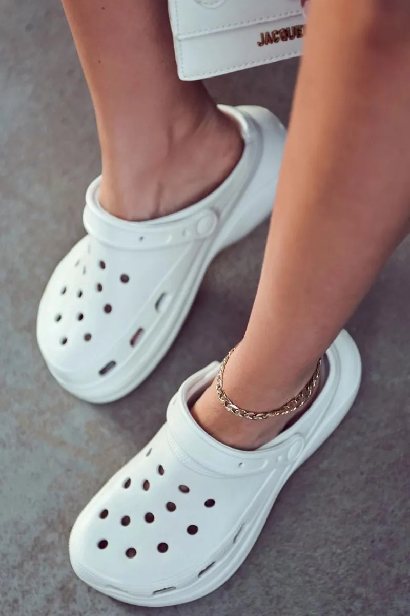 Klapki Basenowe|Klapki Damskie Klasyczne>Boto Damskie Piankowe Klapki Kroksy Biały Coline