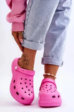 Klapki Basenowe|Klapki Damskie Klasyczne>Boto Damskie Piankowe Klapki Kroksy Ciemnoróżowe Coline