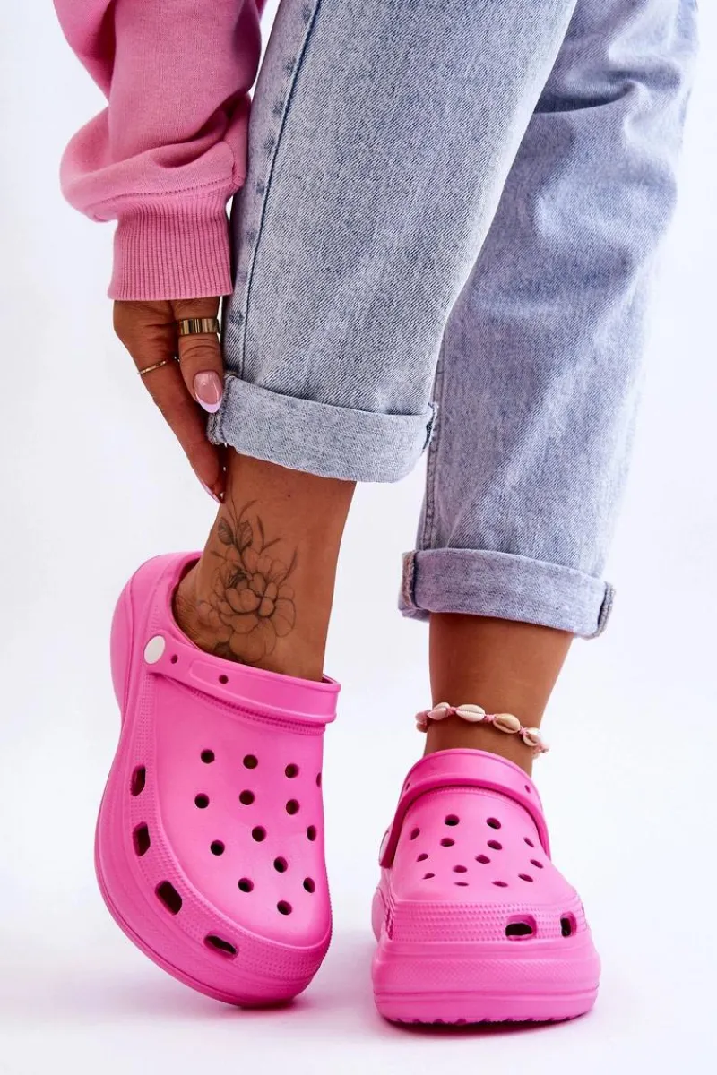 Klapki Basenowe|Klapki Damskie Klasyczne>Boto Damskie Piankowe Klapki Kroksy Ciemnoróżowe Coline