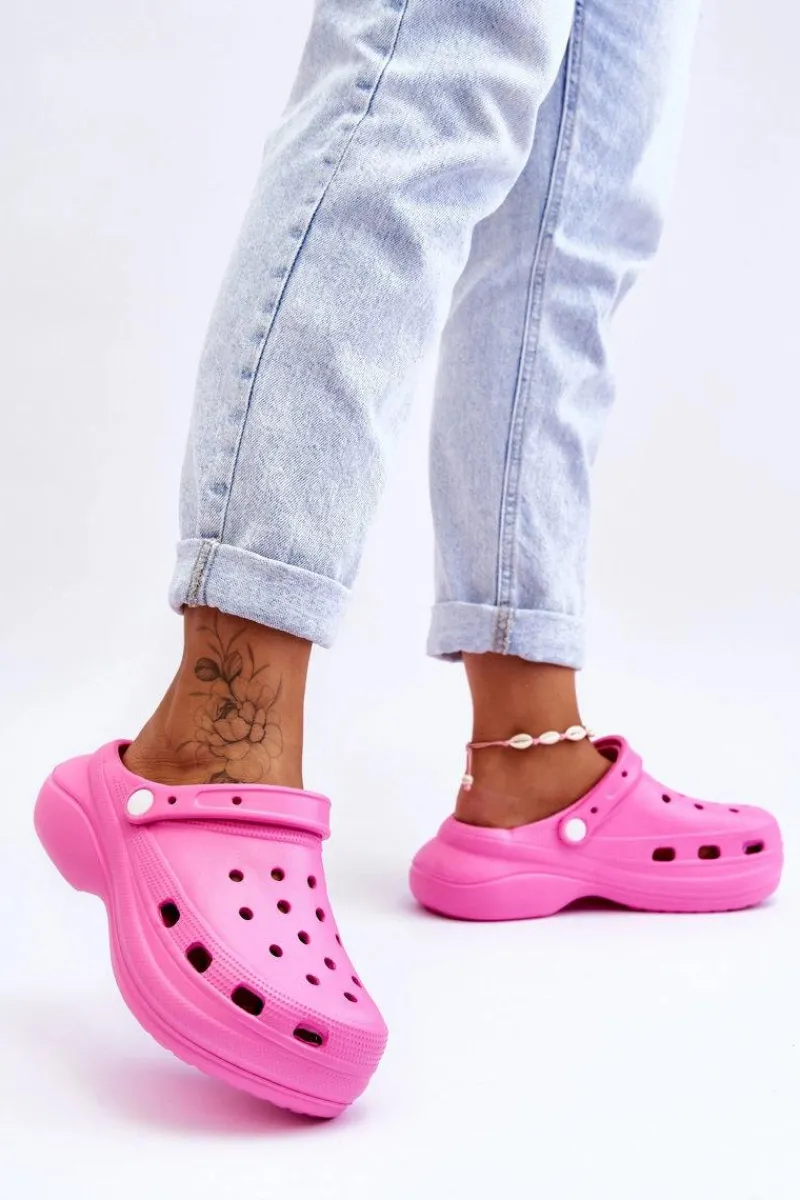 Klapki Basenowe|Klapki Damskie Klasyczne>Boto Damskie Piankowe Klapki Kroksy Ciemnoróżowe Coline