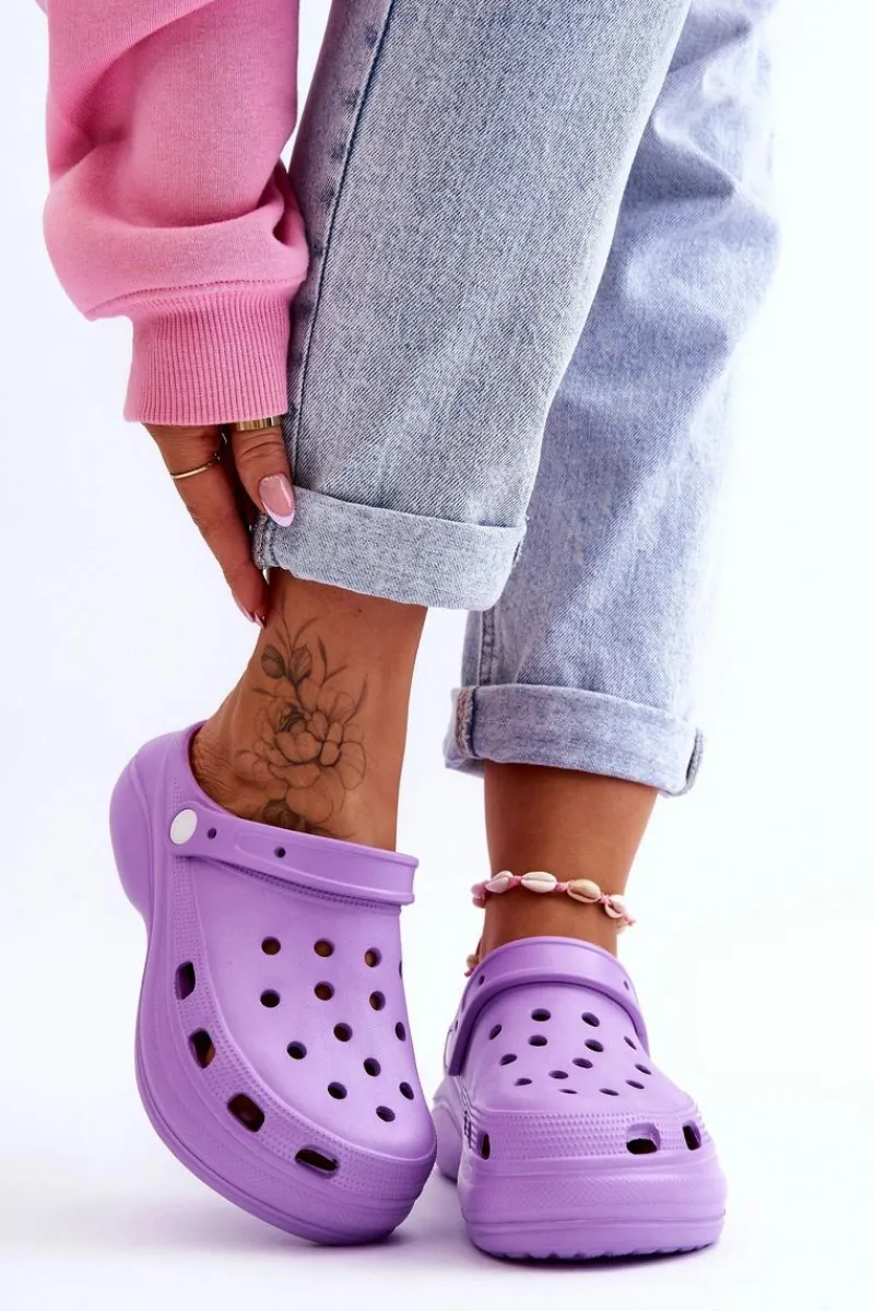 Online Damskie Piankowe Klapki Kroksy Fioletowe Coline Damskie Klapki Basenowe|Klapki Damskie Klasyczne