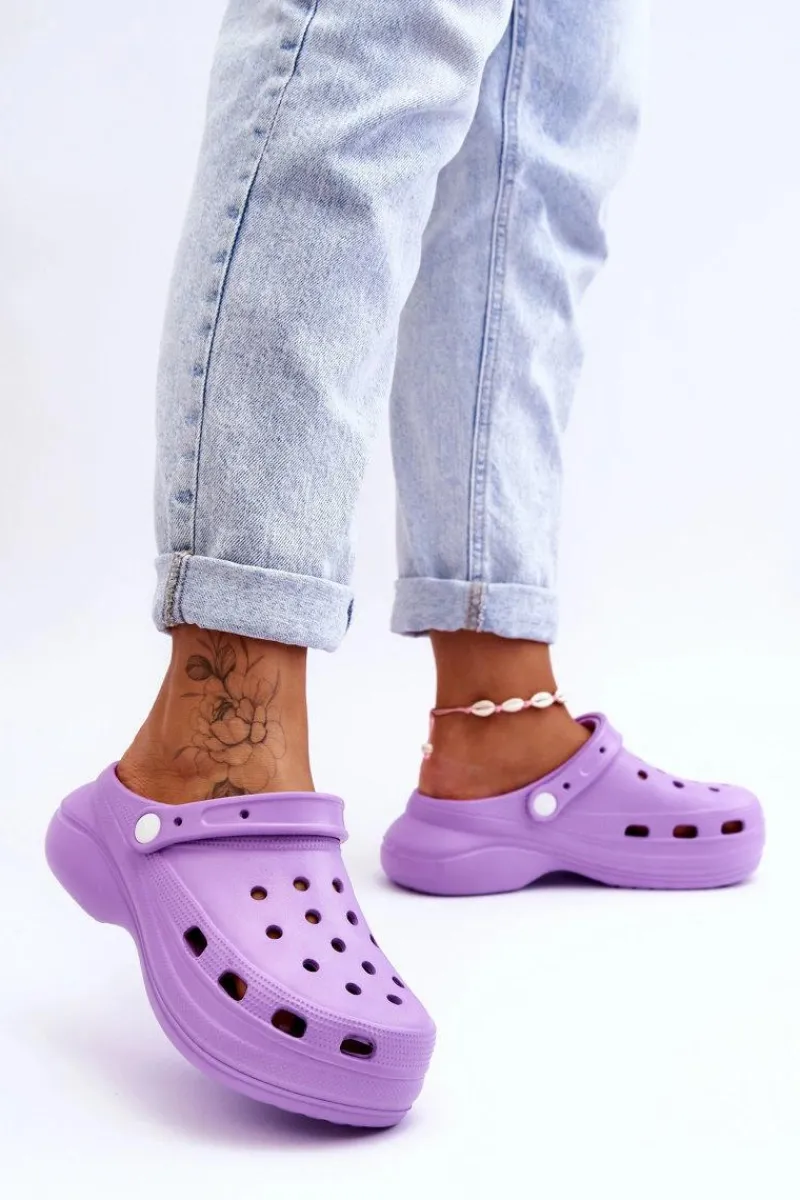 Online Damskie Piankowe Klapki Kroksy Fioletowe Coline Damskie Klapki Basenowe|Klapki Damskie Klasyczne