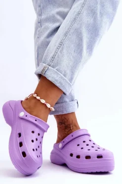 Online Damskie Piankowe Klapki Kroksy Fioletowe Coline Damskie Klapki Basenowe|Klapki Damskie Klasyczne
