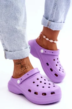 Online Damskie Piankowe Klapki Kroksy Fioletowe Coline Damskie Klapki Basenowe|Klapki Damskie Klasyczne