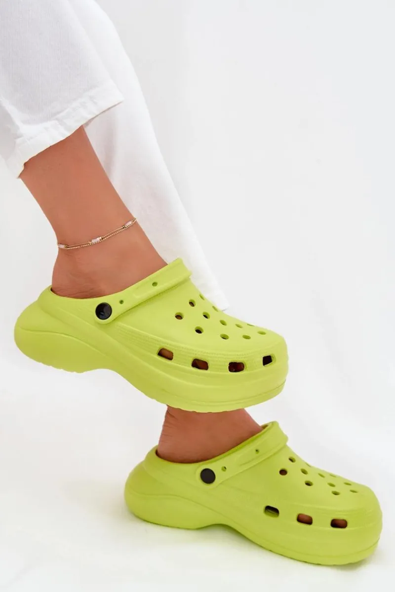 Boto Damskie Piankowe Klapki Limonkowe Elisra