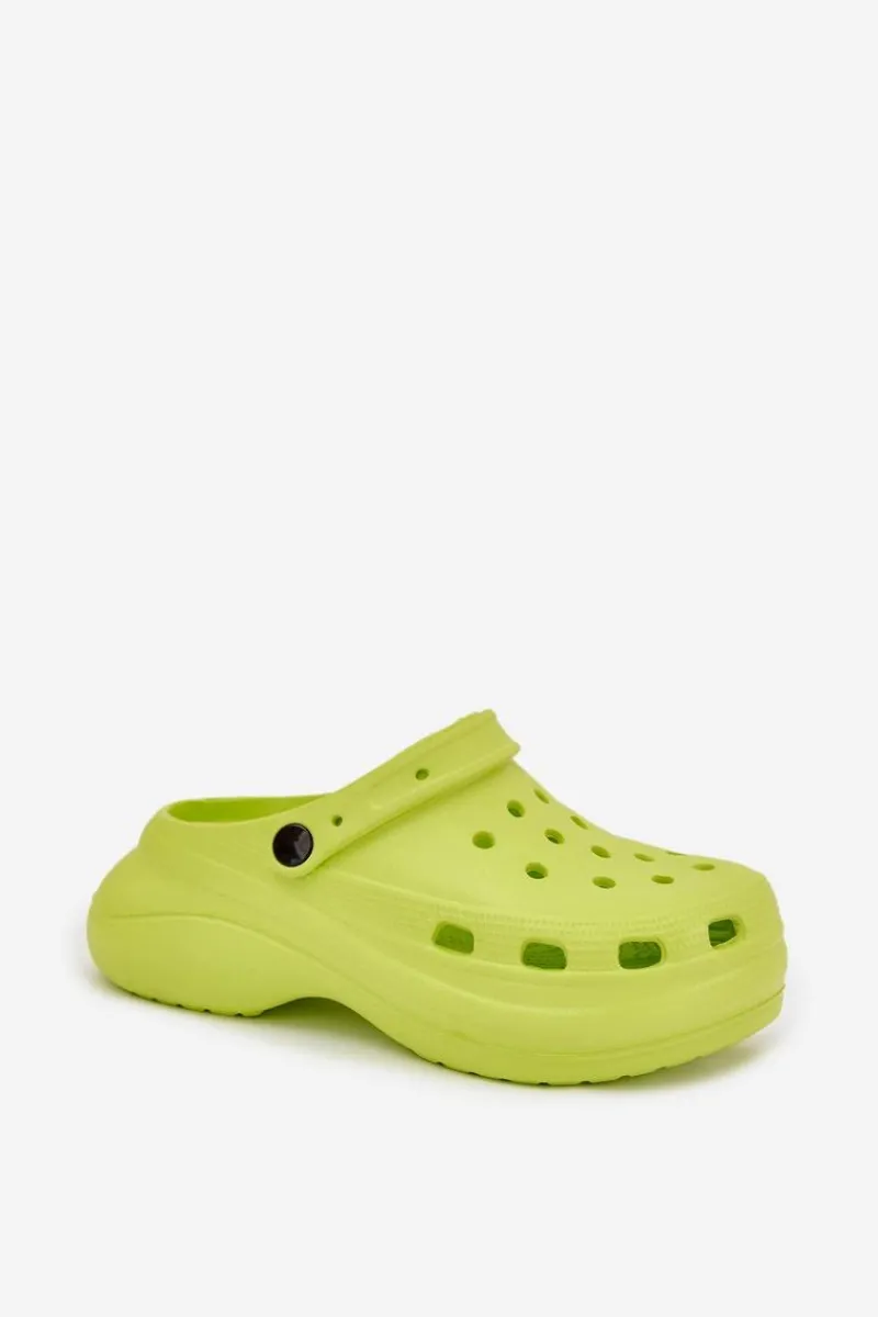 Boto Damskie Piankowe Klapki Limonkowe Elisra