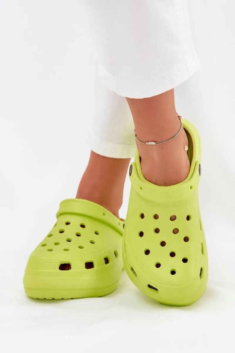 Boto Damskie Piankowe Klapki Limonkowe Elisra