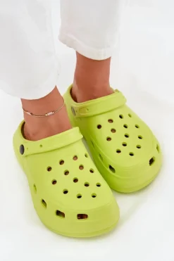 Boto Damskie Piankowe Klapki Limonkowe Elisra