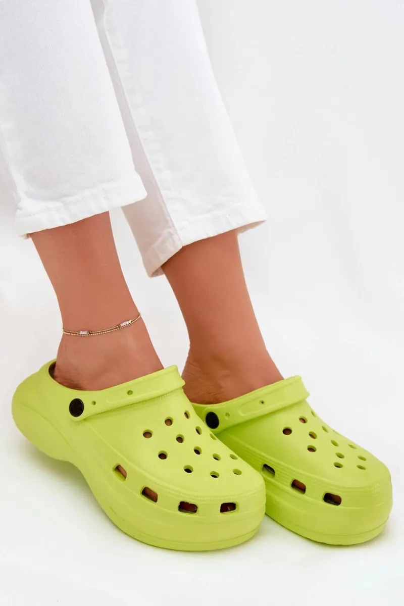 Boto Damskie Piankowe Klapki Limonkowe Elisra