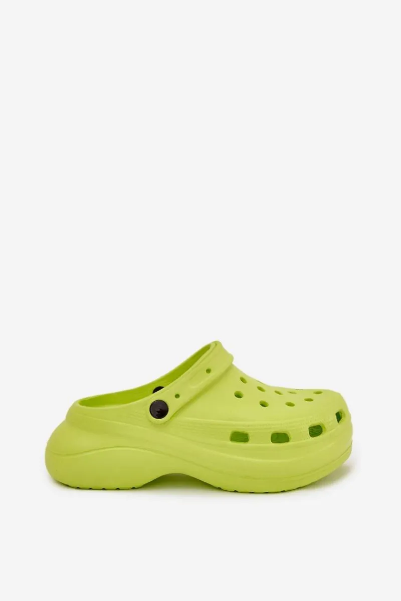 Boto Damskie Piankowe Klapki Limonkowe Elisra